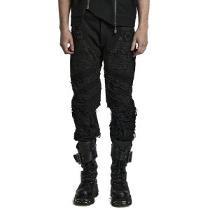 Boutique officielle PUNK RAVE Pantalon ‘Goth Distressed’ Noir 37