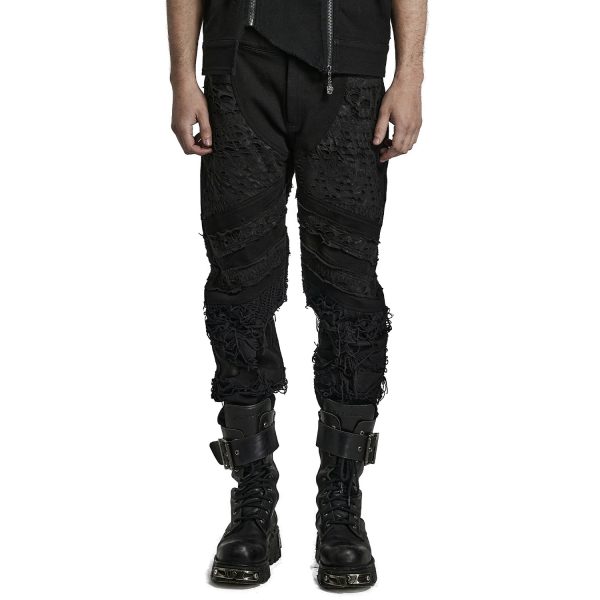 Boutique officielle PUNK RAVE Pantalon ‘Goth Distressed’ Noir 10