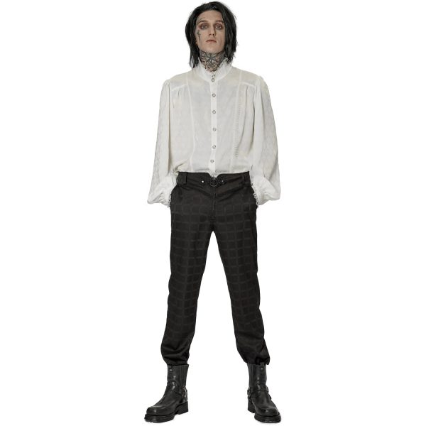 PUNK RAVE Pantalon ‘Goth Plaid’ Noir grossiste 3