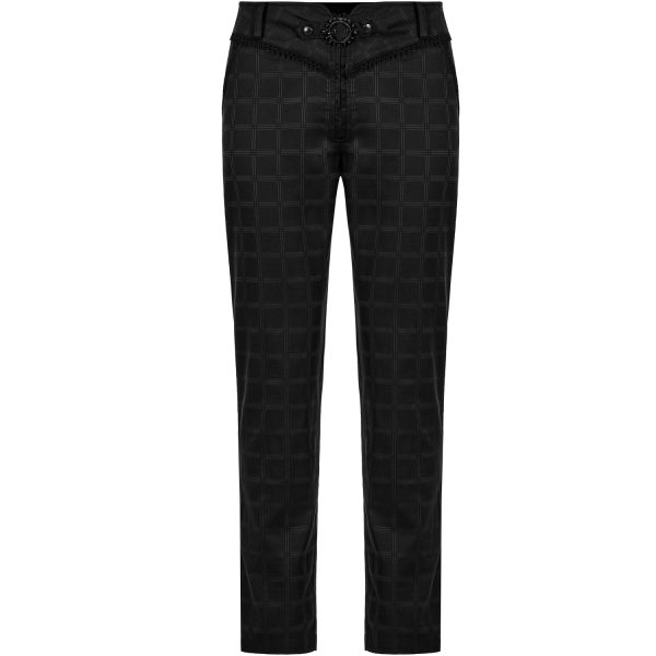 PUNK RAVE Pantalon ‘Goth Plaid’ Noir grossiste 12