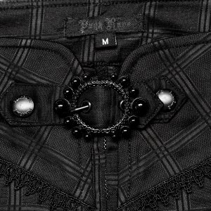 PUNK RAVE Pantalon ‘Goth Plaid’ Noir grossiste 45
