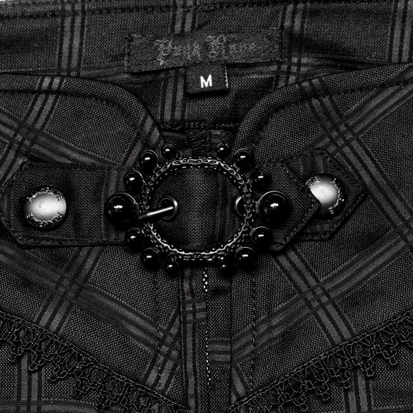 PUNK RAVE Pantalon ‘Goth Plaid’ Noir grossiste 15