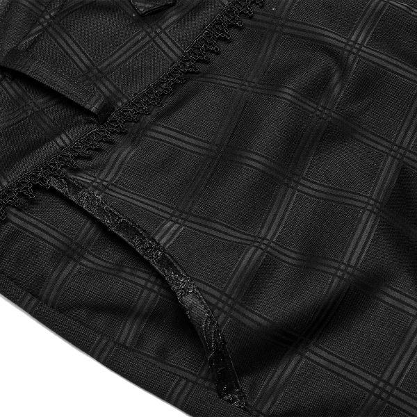 PUNK RAVE Pantalon ‘Goth Plaid’ Noir grossiste 16