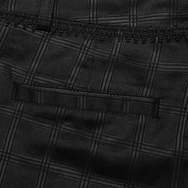 PUNK RAVE Pantalon ‘Goth Plaid’ Noir grossiste 17
