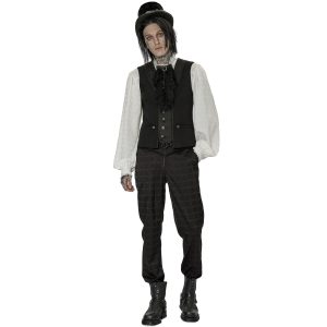 PUNK RAVE Pantalon ‘Goth Plaid’ Noir grossiste 29