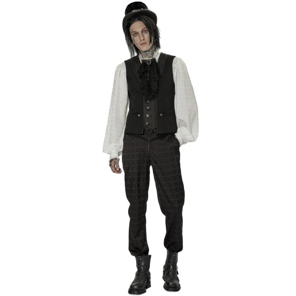 PUNK RAVE Pantalon ‘Goth Plaid’ Noir grossiste 7