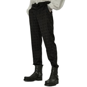 PUNK RAVE Pantalon ‘Goth Plaid’ Noir grossiste 35