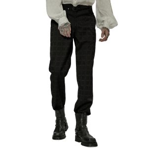 PUNK RAVE Pantalon ‘Goth Plaid’ Noir grossiste 37