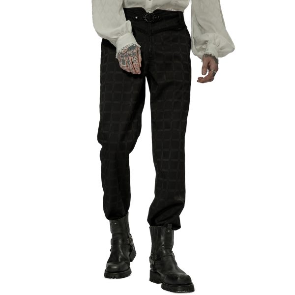 PUNK RAVE Pantalon ‘Goth Plaid’ Noir grossiste 11