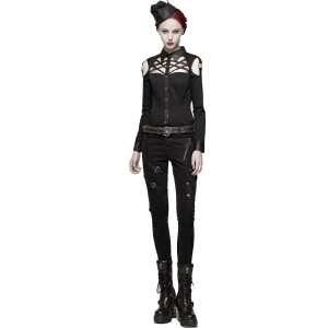 PUNK RAVE Pantalon ‘Gothic Trooper’ Noir SOLDES TOUT À 24