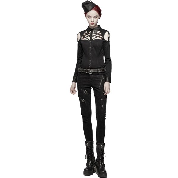 PUNK RAVE Pantalon ‘Gothic Trooper’ Noir SOLDES TOUT À 3
