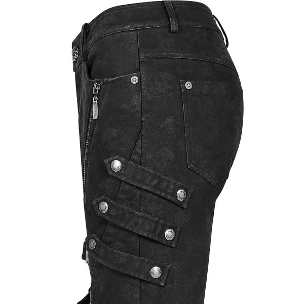 PUNK RAVE Pantalon ‘Gothic Trooper’ Noir SOLDES TOUT À 16