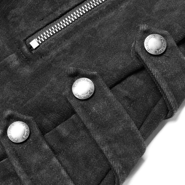 PUNK RAVE Pantalon ‘Gothic Trooper’ Noir SOLDES TOUT À 17