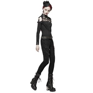 PUNK RAVE Pantalon ‘Gothic Trooper’ Noir SOLDES TOUT À 32