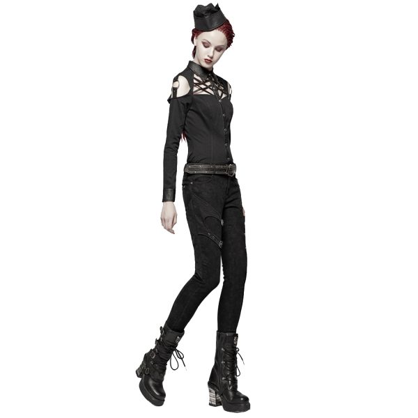 PUNK RAVE Pantalon ‘Gothic Trooper’ Noir SOLDES TOUT À 7