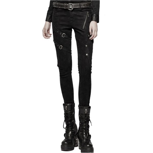 PUNK RAVE Pantalon ‘Gothic Trooper’ Noir SOLDES TOUT À 1