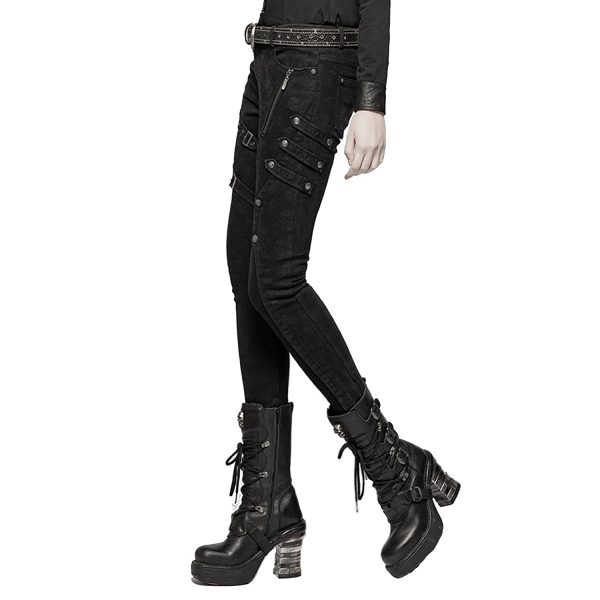 PUNK RAVE Pantalon ‘Gothic Trooper’ Noir SOLDES TOUT À 10