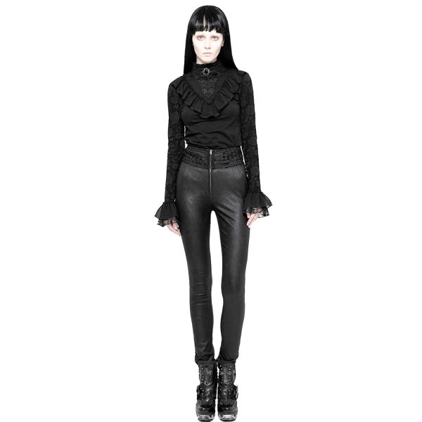 PUNK RAVE Pantalon Gothique ‘Black Soiree’ Noir à prix d'occasion 3