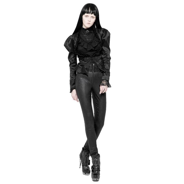 PUNK RAVE Pantalon Gothique ‘Black Soiree’ Noir à prix d'occasion 7