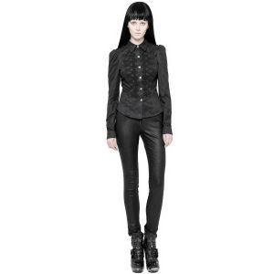 PUNK RAVE Pantalon Gothique ‘Black Soiree’ Noir à prix d'occasion 30