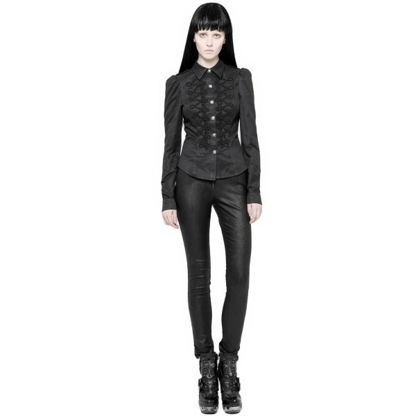 PUNK RAVE Pantalon Gothique ‘Black Soiree’ Noir à prix d'occasion 8