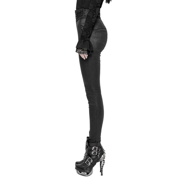 PUNK RAVE Pantalon Gothique ‘Black Soiree’ Noir à prix d'occasion 11