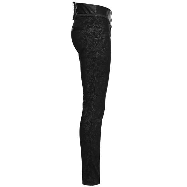 PUNK RAVE Pantalon Gothique Victorien ‘Florian’ Noir Nouvelle Collection 14