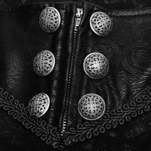PUNK RAVE Pantalon Gothique Victorien ‘Florian’ Noir Nouvelle Collection 45