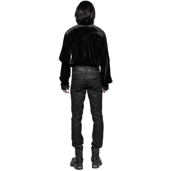 PUNK RAVE Pantalon Gothique Victorien ‘Florian’ Noir Nouvelle Collection 4