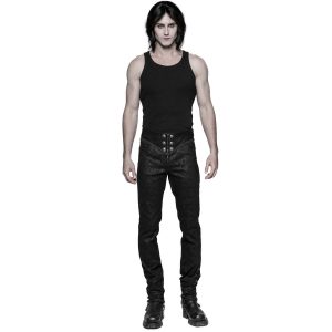 PUNK RAVE Pantalon Gothique Victorien ‘Florian’ Noir Nouvelle Collection 27