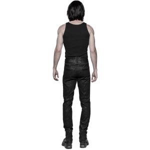 PUNK RAVE Pantalon Gothique Victorien ‘Florian’ Noir Nouvelle Collection 29