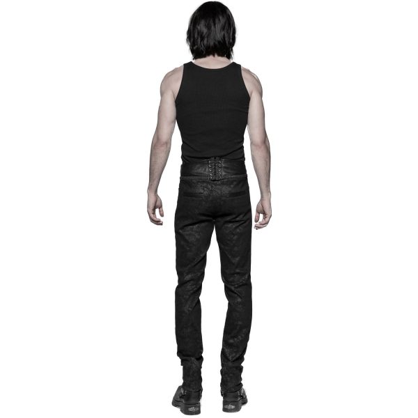 PUNK RAVE Pantalon Gothique Victorien ‘Florian’ Noir Nouvelle Collection 7