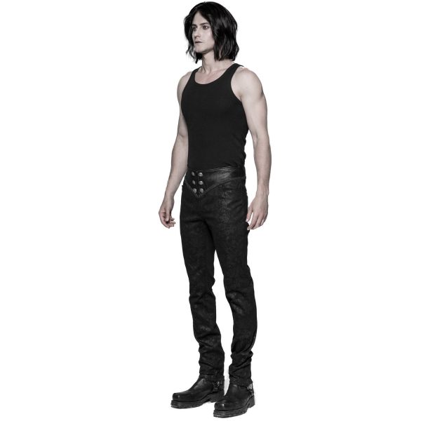 PUNK RAVE Pantalon Gothique Victorien ‘Florian’ Noir Nouvelle Collection 8