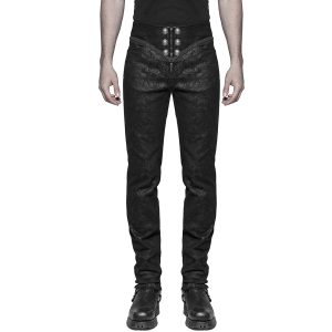 PUNK RAVE Pantalon Gothique Victorien ‘Florian’ Noir Nouvelle Collection 33