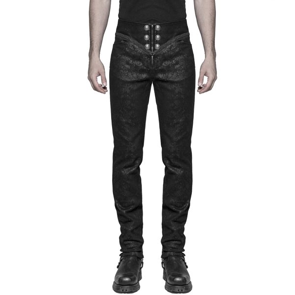 PUNK RAVE Pantalon Gothique Victorien ‘Florian’ Noir Nouvelle Collection 9