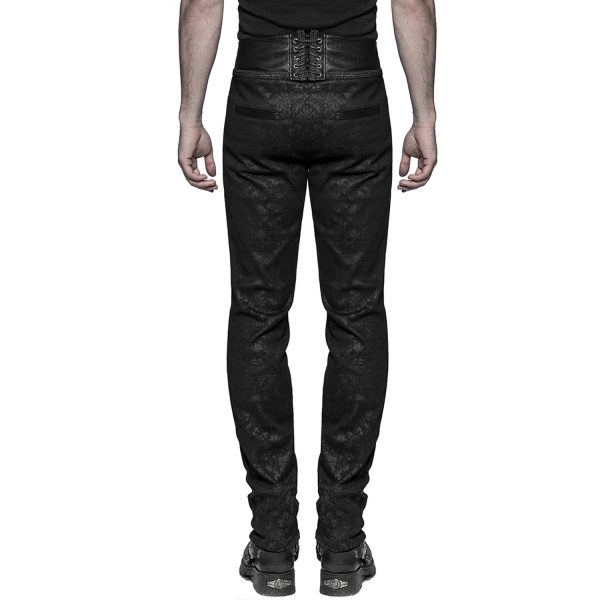 PUNK RAVE Pantalon Gothique Victorien ‘Florian’ Noir Nouvelle Collection 10