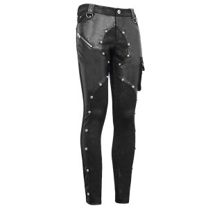 DEVIL FASHION Pantalon ‘Haboolm’ En Jean Et Simili Cuir Noirs en france 40