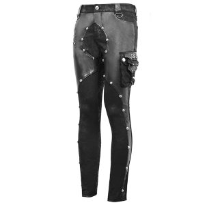 DEVIL FASHION Pantalon ‘Haboolm’ En Jean Et Simili Cuir Noirs en france 42