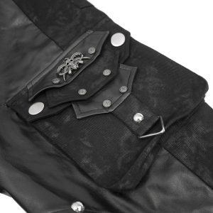 DEVIL FASHION Pantalon ‘Haboolm’ En Jean Et Simili Cuir Noirs en france 46