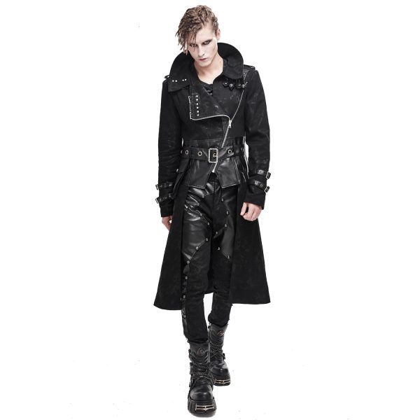 DEVIL FASHION Pantalon ‘Haboolm’ En Jean Et Simili Cuir Noirs en france 5