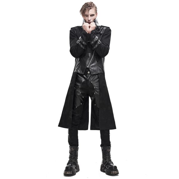 DEVIL FASHION Pantalon ‘Haboolm’ En Jean Et Simili Cuir Noirs en france 6