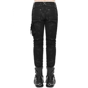 DEVIL FASHION Pantalon ‘Haboolm’ En Jean Et Simili Cuir Noirs en france 32