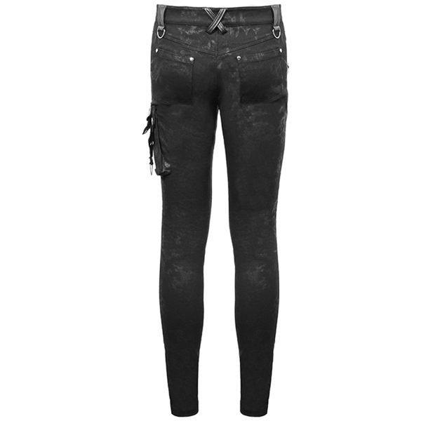 DEVIL FASHION Pantalon ‘Haboolm’ En Jean Et Simili Cuir Noirs en france 11