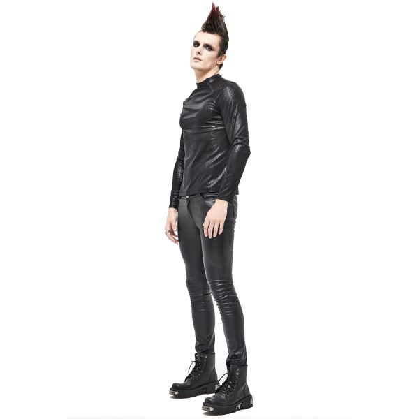 a Prix Discount DEVIL FASHION Pantalon ‘Hunter’ En Simili Cuir Noir 3