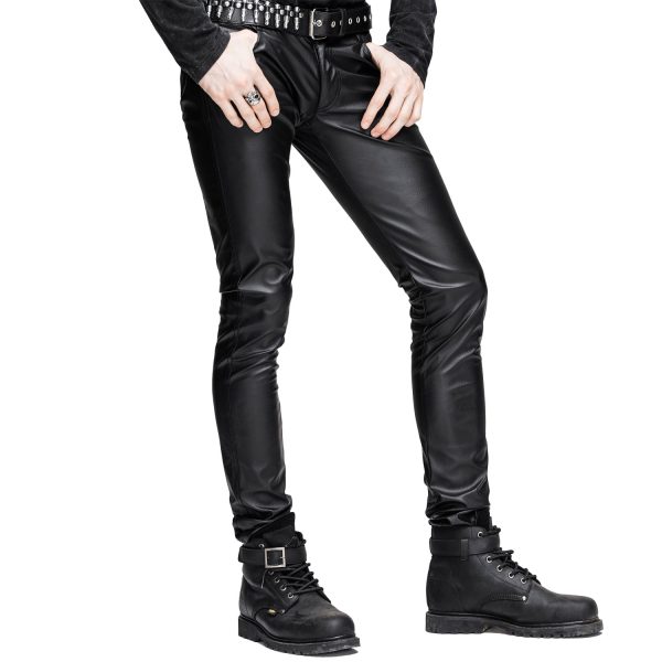 a Prix Discount DEVIL FASHION Pantalon ‘Hunter’ En Simili Cuir Noir 8