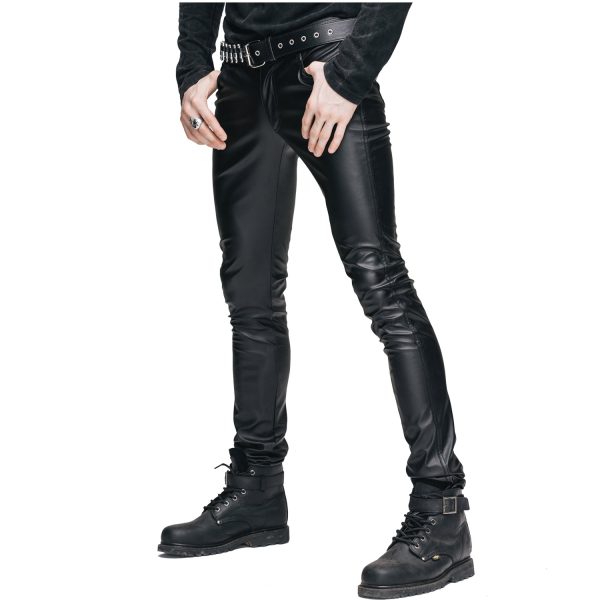 a Prix Discount DEVIL FASHION Pantalon ‘Hunter’ En Simili Cuir Noir 10