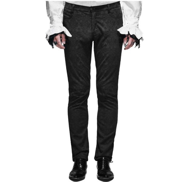 marques de renommée DEVIL FASHION Pantalon ‘Ishmael’ En Jacquard Noir 4