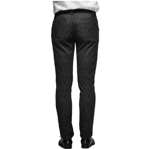 marques de renommée DEVIL FASHION Pantalon ‘Ishmael’ En Jacquard Noir 5