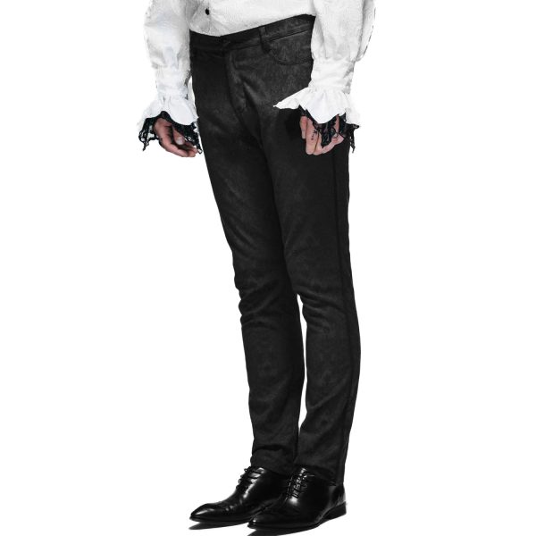 marques de renommée DEVIL FASHION Pantalon ‘Ishmael’ En Jacquard Noir 7