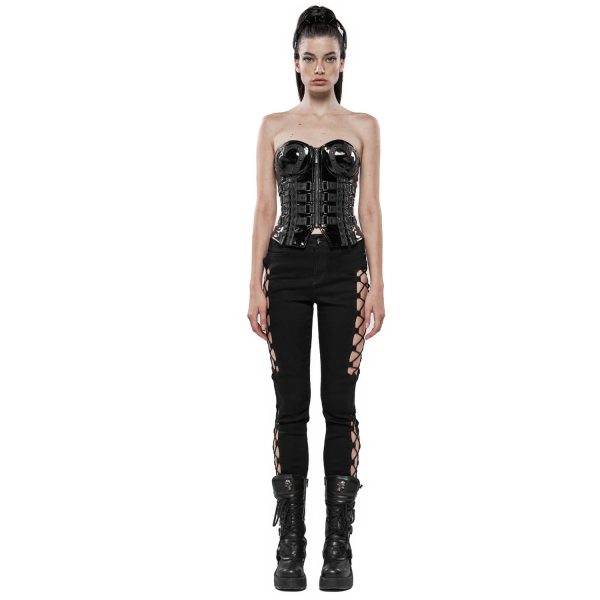 PUNK RAVE Pantalon ‘Kera’ Noir guranteed de qualité 6